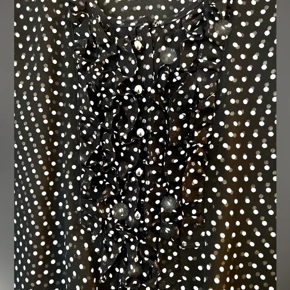 Talbots Pure Silk Ruffle Tee - Picture 3 of 4